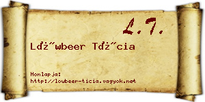 Löwbeer Tícia névjegykártya